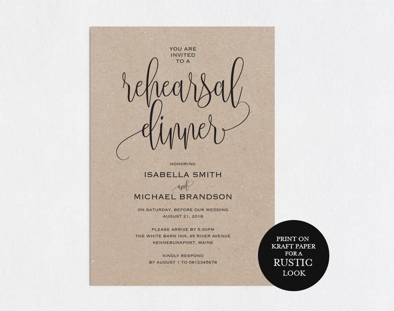 Rehearsal Dinner Invitations Rehearsal Dinner Favors Invite