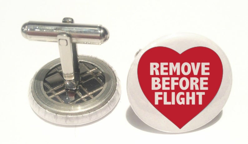 Remove  before flight  cufflinks hart New Velvet Pouch