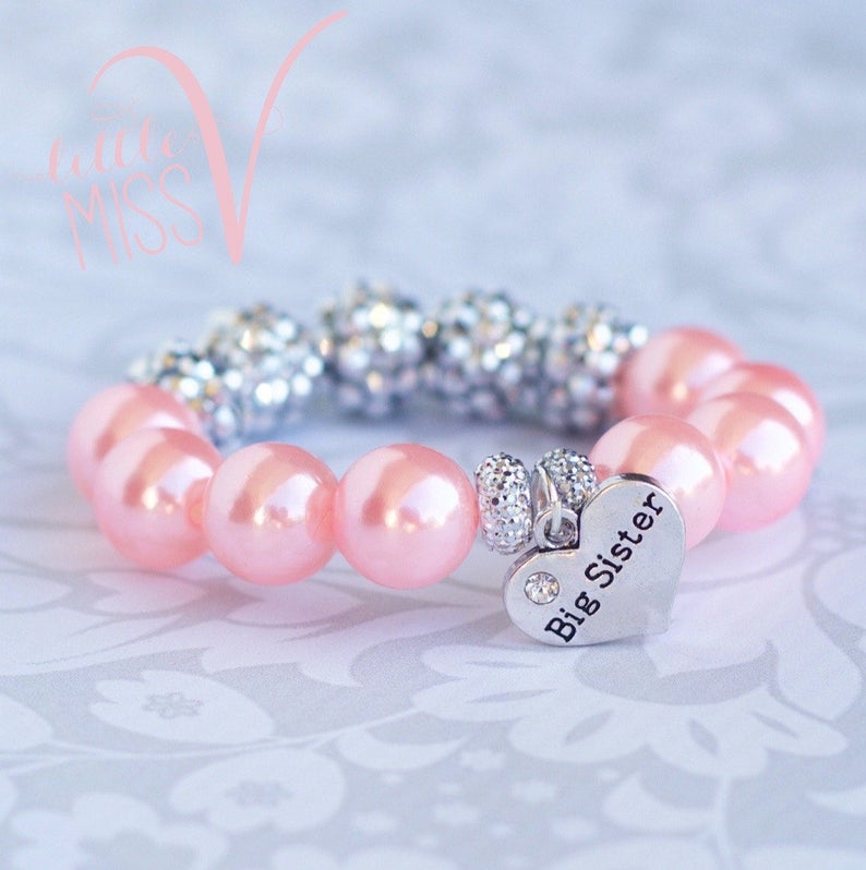 Super Sparkle Big Sister bracelet. Big sister gift. Little