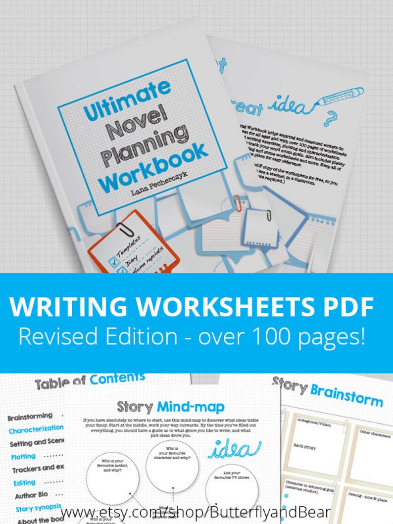 Ultimate Novel Planning Workbook  Printable worksheets
