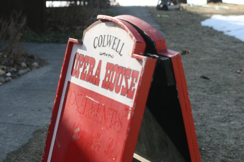 Vintage Sandwich Board Opera Sign Red Theater Decor