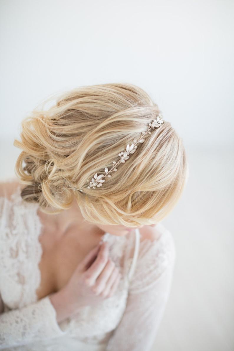 Wedding Hair Vine  Gold Bridal Headpiece Silver Bridal