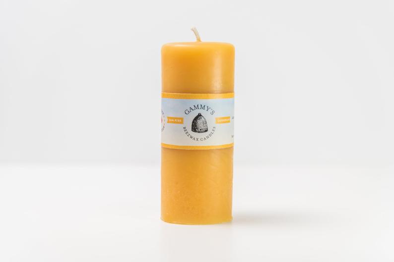2x5 Smooth Pillar Candle   100% Pure Beeswax