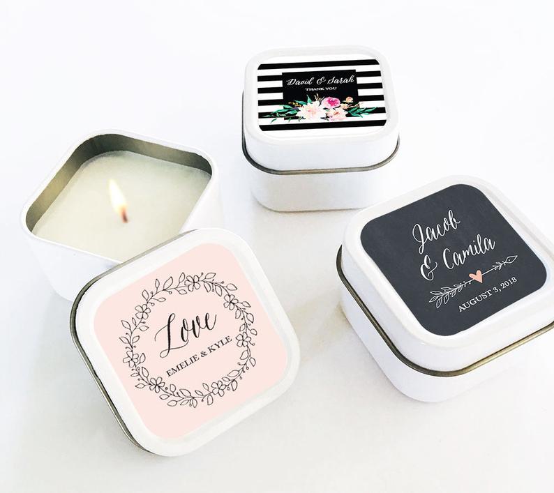 Candle Tins Bridal Shower Candles Custom Candle Favors