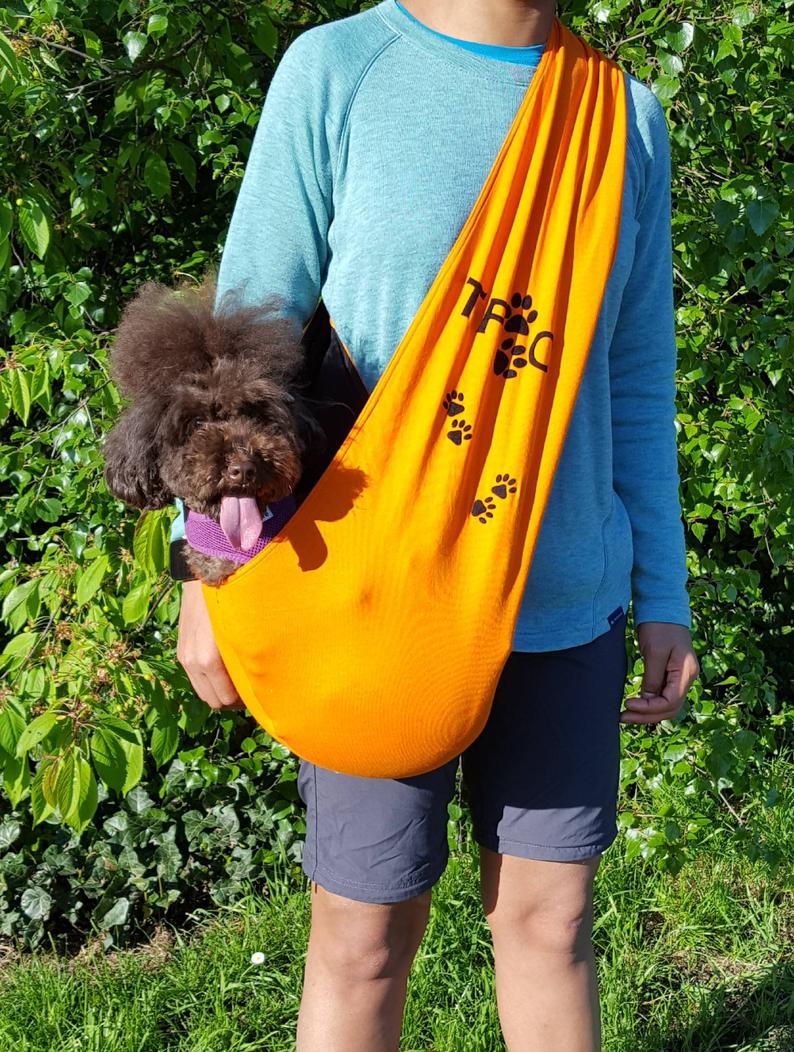 Dog Carrier. Customised Dog Sling. Dog Papoose. Dog Fleece