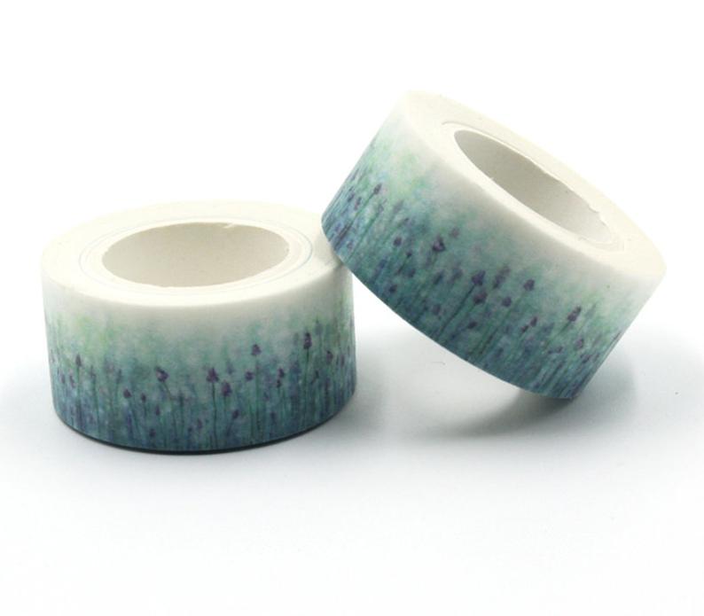 Lavender Field Washi Tape Romantic Blue Floral Washi Shabby