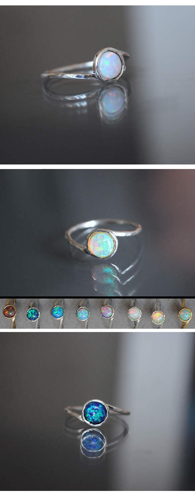 Opal ring. Opal Fire Ring. mothers day gift. October