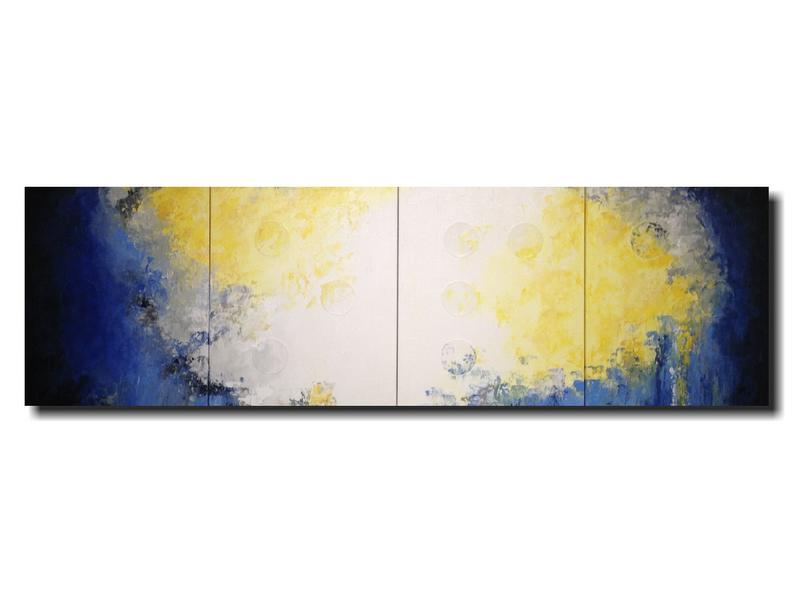 Original art Large blue abstract Painting  Braille art home