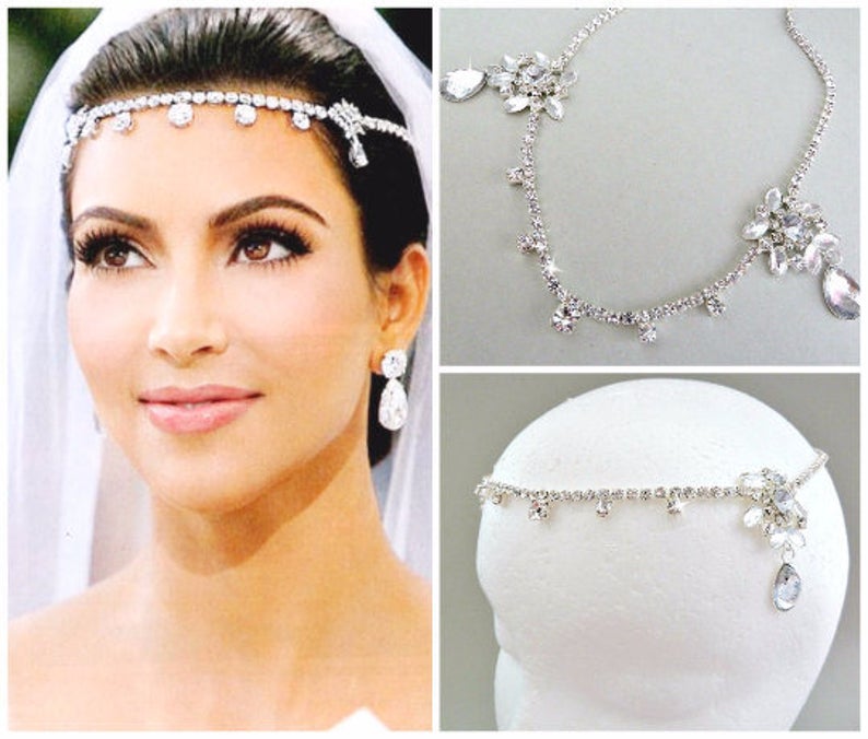 SALE Kim Kardashian inspired Crystal Bridal Headpiecewedding