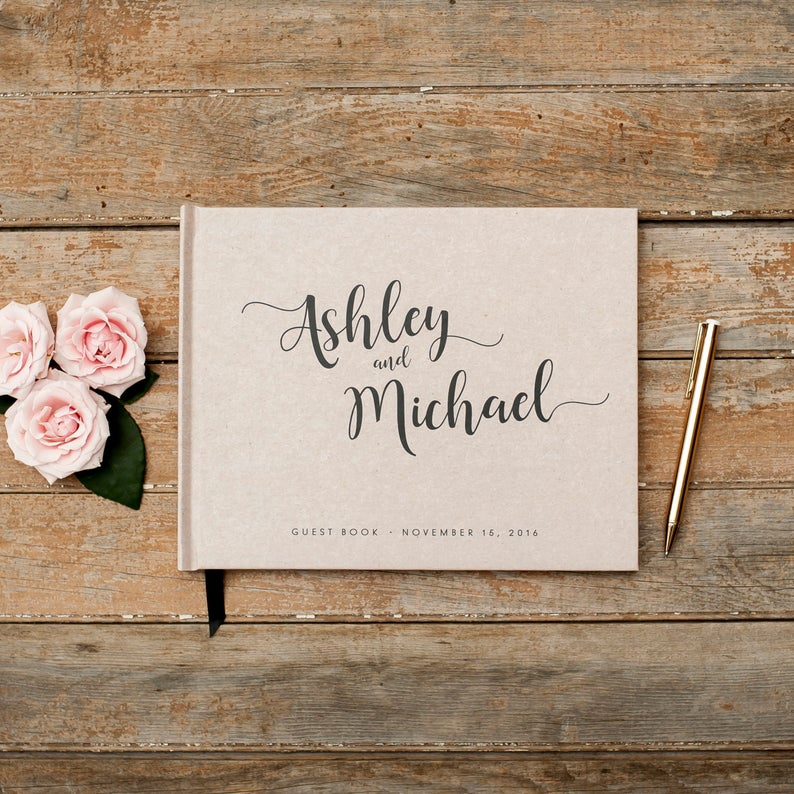 Wedding Guest Book horizontal landscape guestbook sign in book
