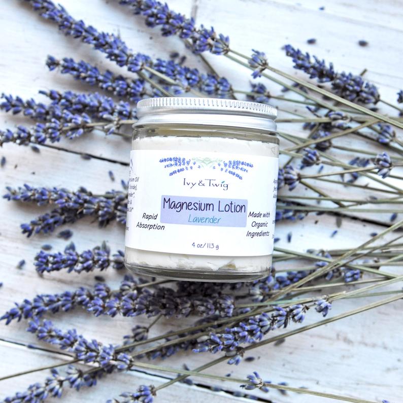 Organic Magnesium Lavender Body Lotion  Vegan Body Butter