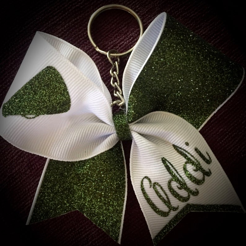 CHEER Bow KEYchain CHOOSE Text/Color