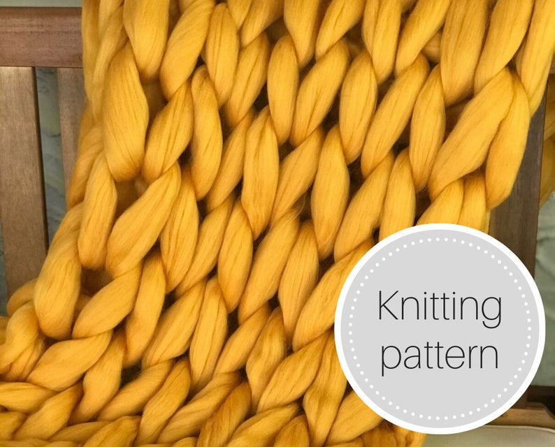 Giant knit blanket pattern  instant download  chunky knit