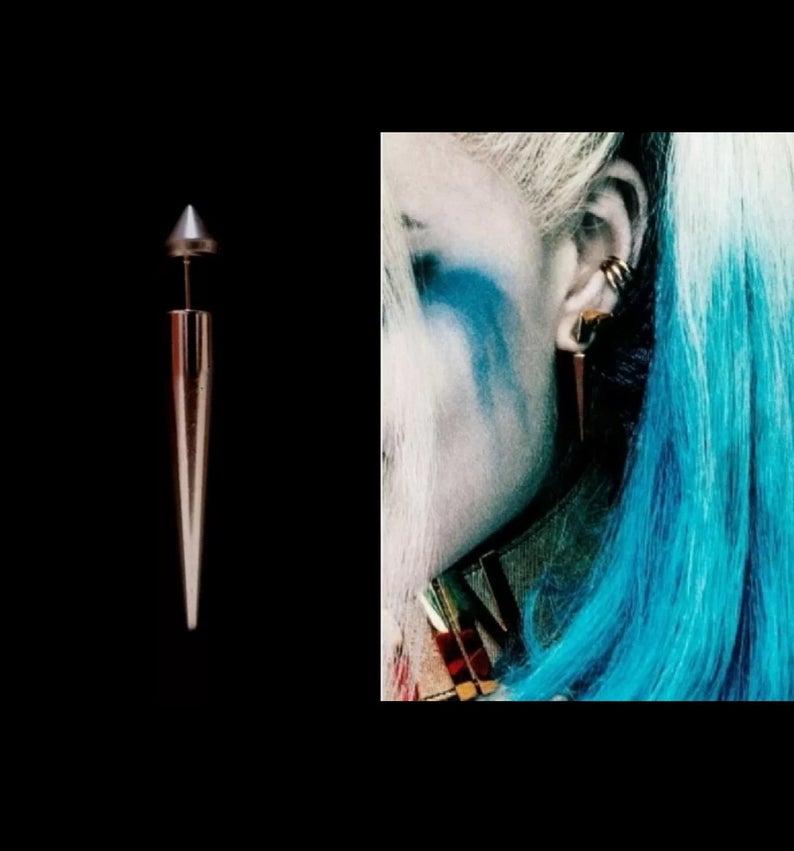 Harley Quinn Big Long Gold Spike Earring Suicide Squad Cosplay