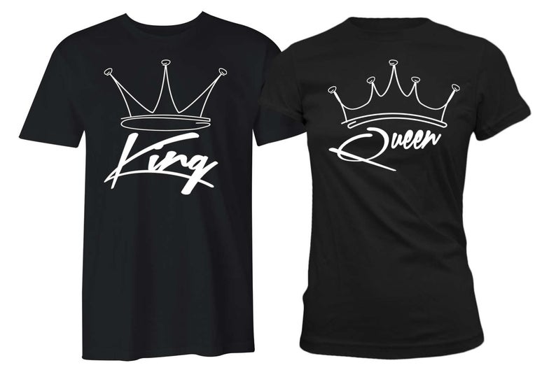 King and Queen Couple Shirts His and Hers Couple T-Shirts