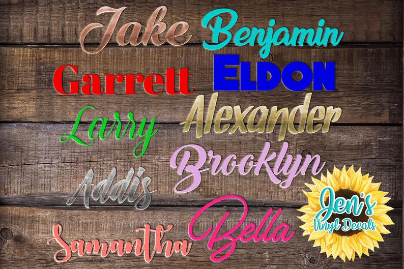 Name Decal Name Vinyl Decal Name Sticker Vinyl Decal Word