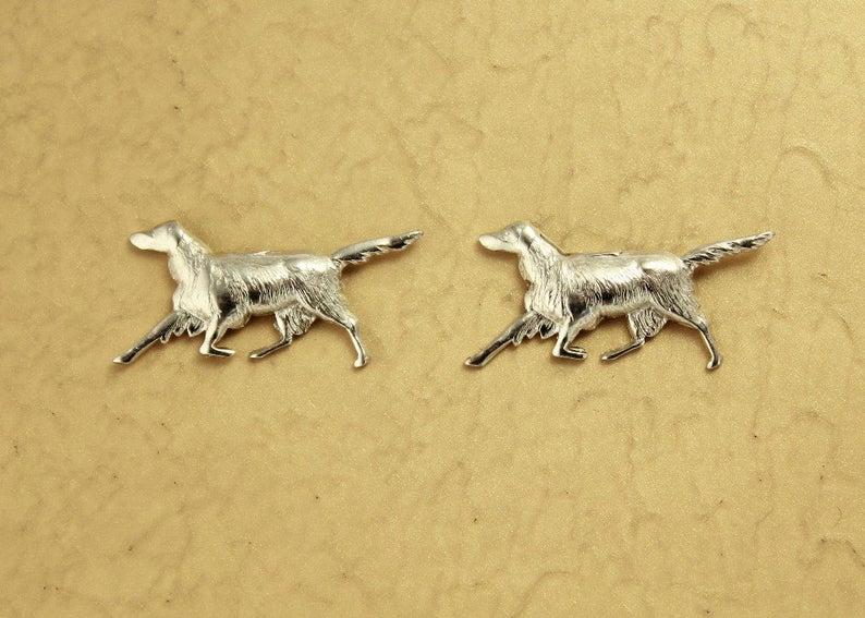 Silver Dog Magnetic Earrings