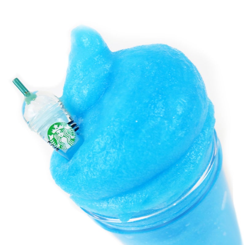 Summer Blue Raspberry Slushie with Charm  Scented Jelly Slime