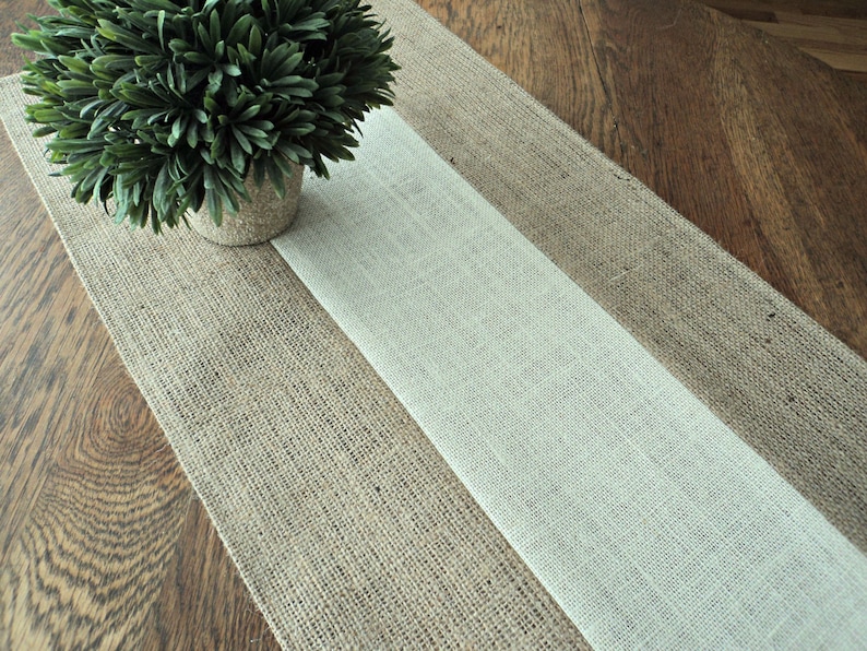 Burlap Table Runner Modern Rustic Home Decor Holiday Table