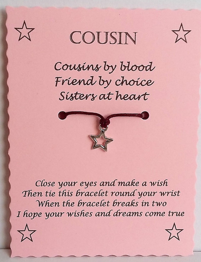 Cousin Cousins Day Wish Bracelet Keepsake Gift
