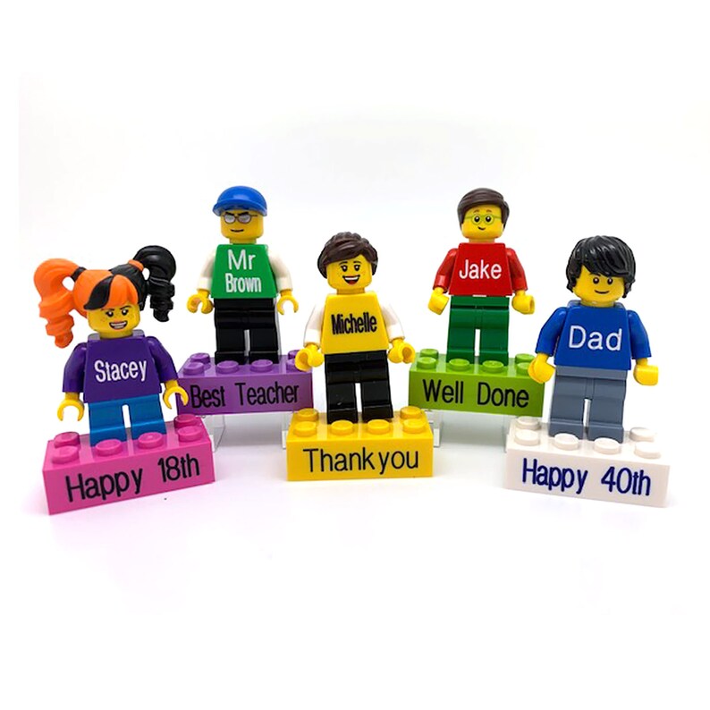 Personalised  LEGO Minifigure on Personalised Brick  Ideal