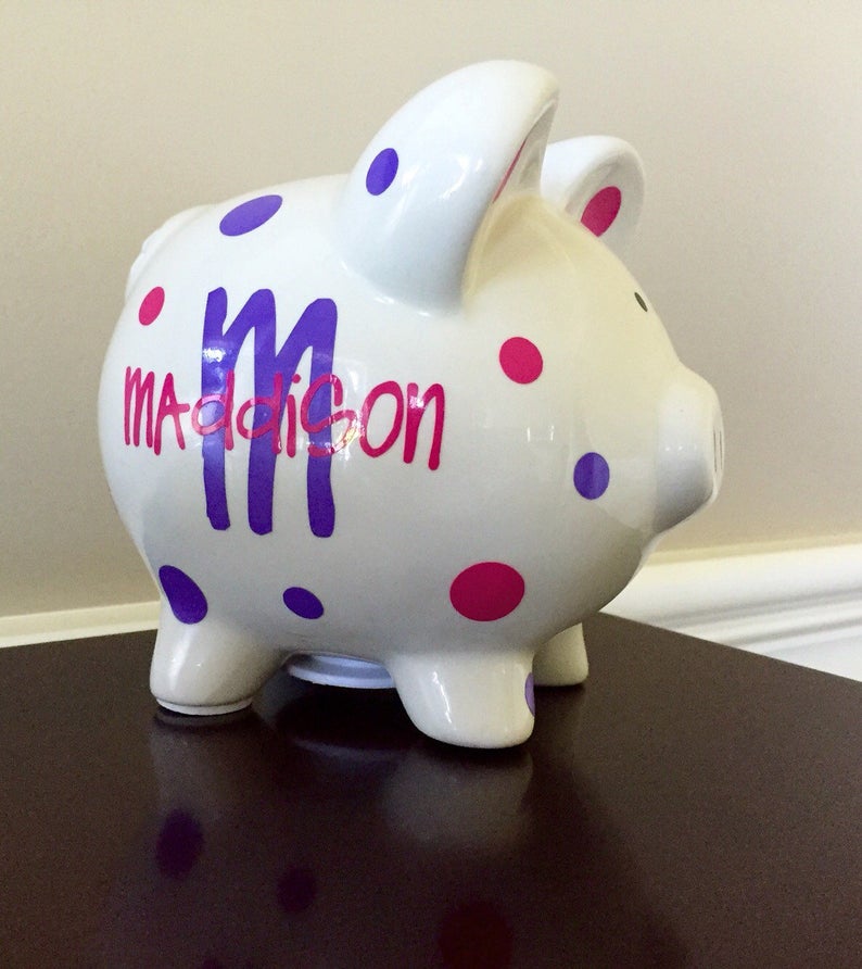 Personalized piggy bank custom piggy bank piggy bank for