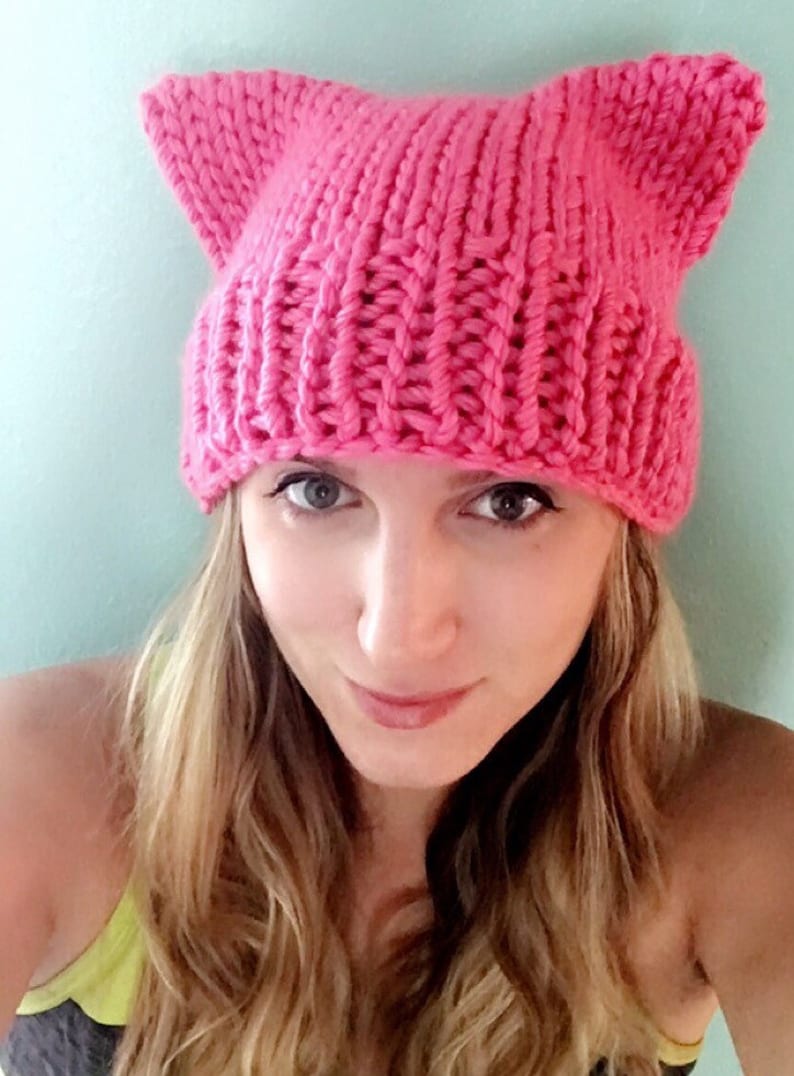Pussyhat Bulky Soft Yarn Women’s Rights Pink Pussy Hat.