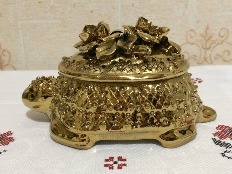 Soviet handmade casket porcelain box jewelry box