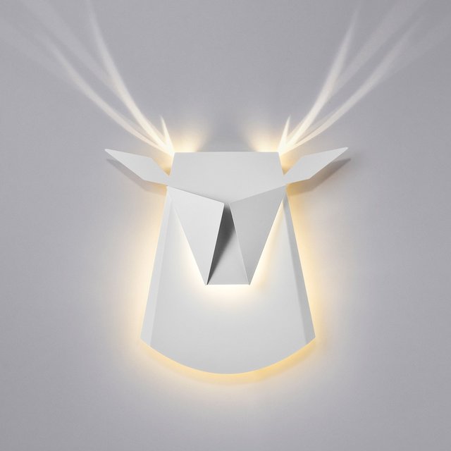 White LED Aluminium Deer Head Light Fixture