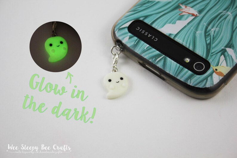 Halloween Ghost Charm  Glow in the Dark Halloween Accessory