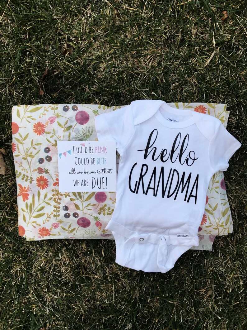 Hello Grandma Pregnancy Announcement Onesie Christmas Gift