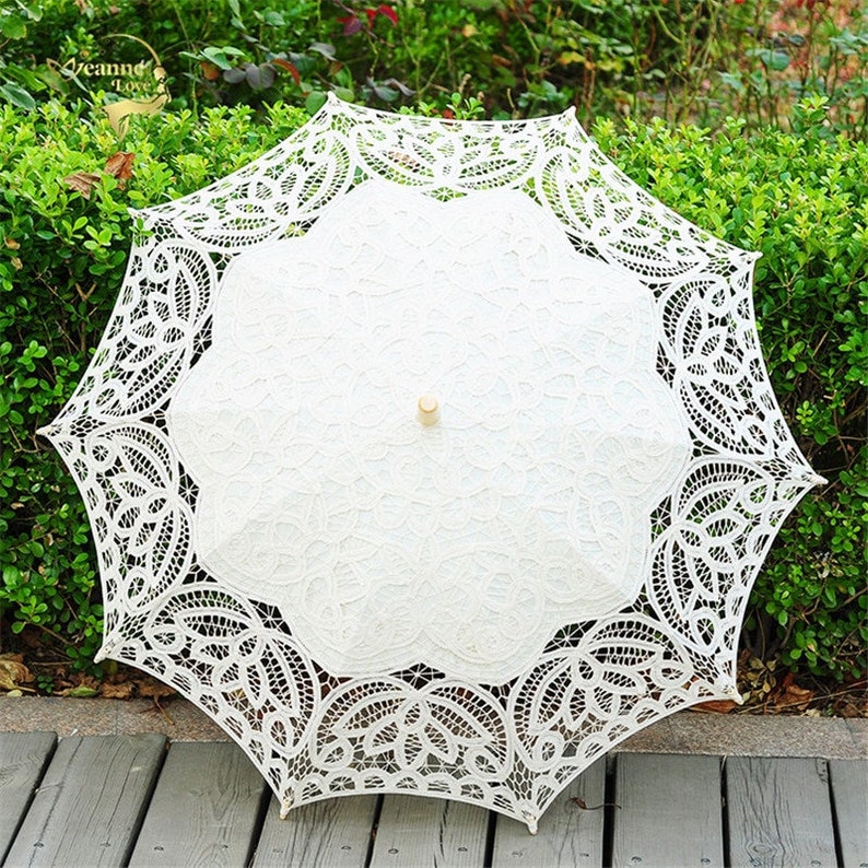 Lace Umbrella 10 Parasol Bride Umbrella White Ivory Wedding