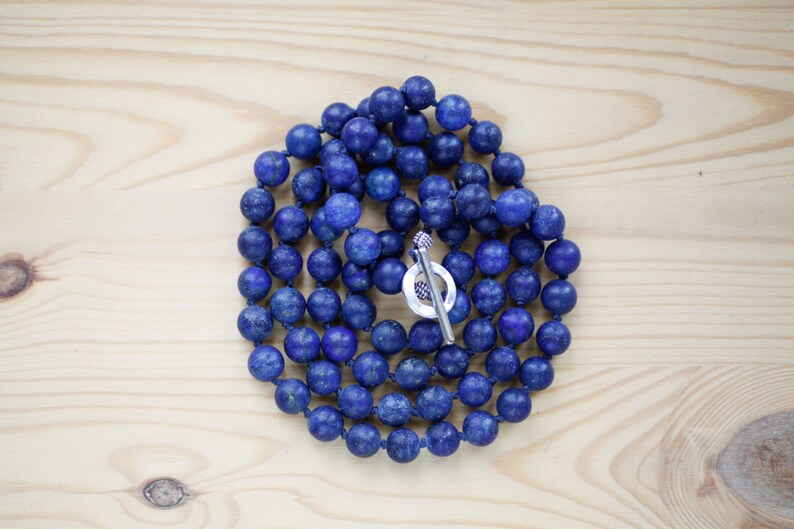 Long blue boho necklace  / long blue necklace for mom /  lapis