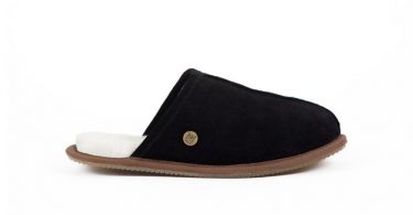 black sheepskin slippers mens