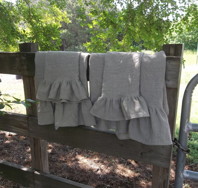 Ruffled Linen Towels Linen Bath Towels Hand Towels Tea Towels