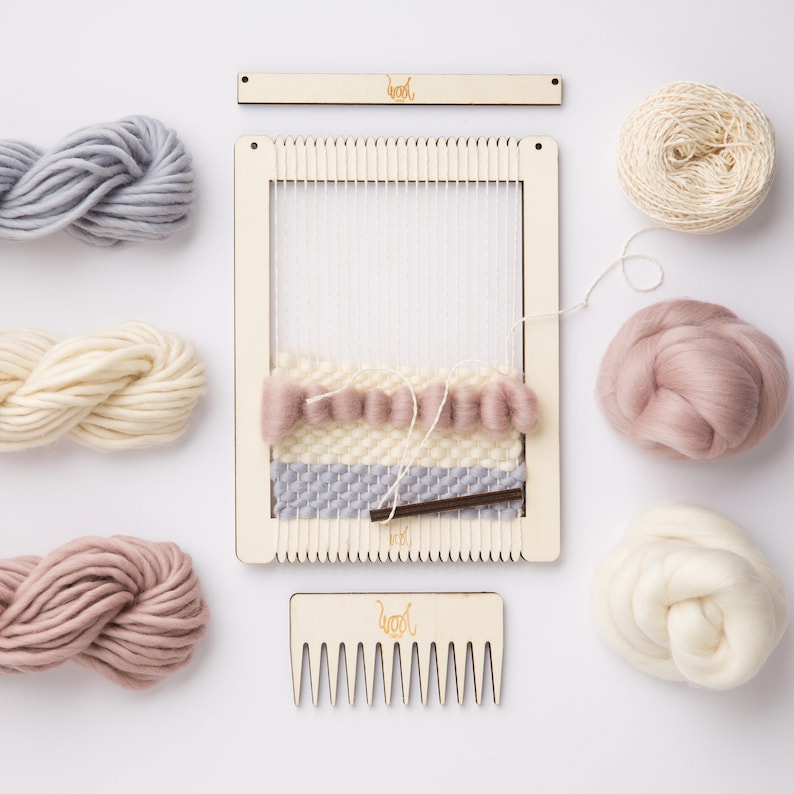 Weaving Loom Kit.  Small rectangular lap loom.  Learn to frame