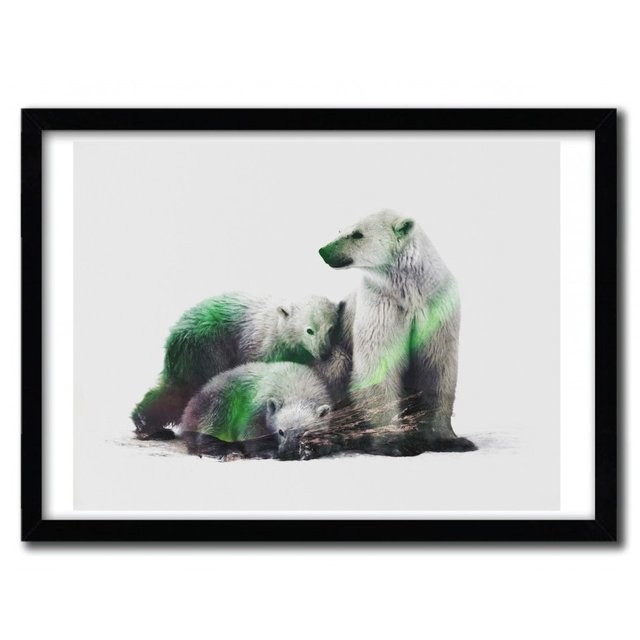 Arctic Polar Bear Family Print by Andreas Lie