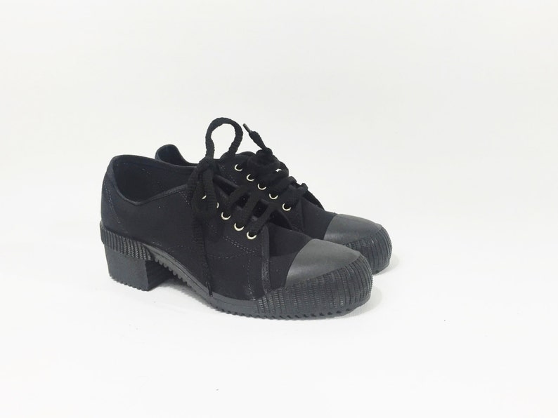 Black canvas sneakers / Black chunky sneakers / Black chunky