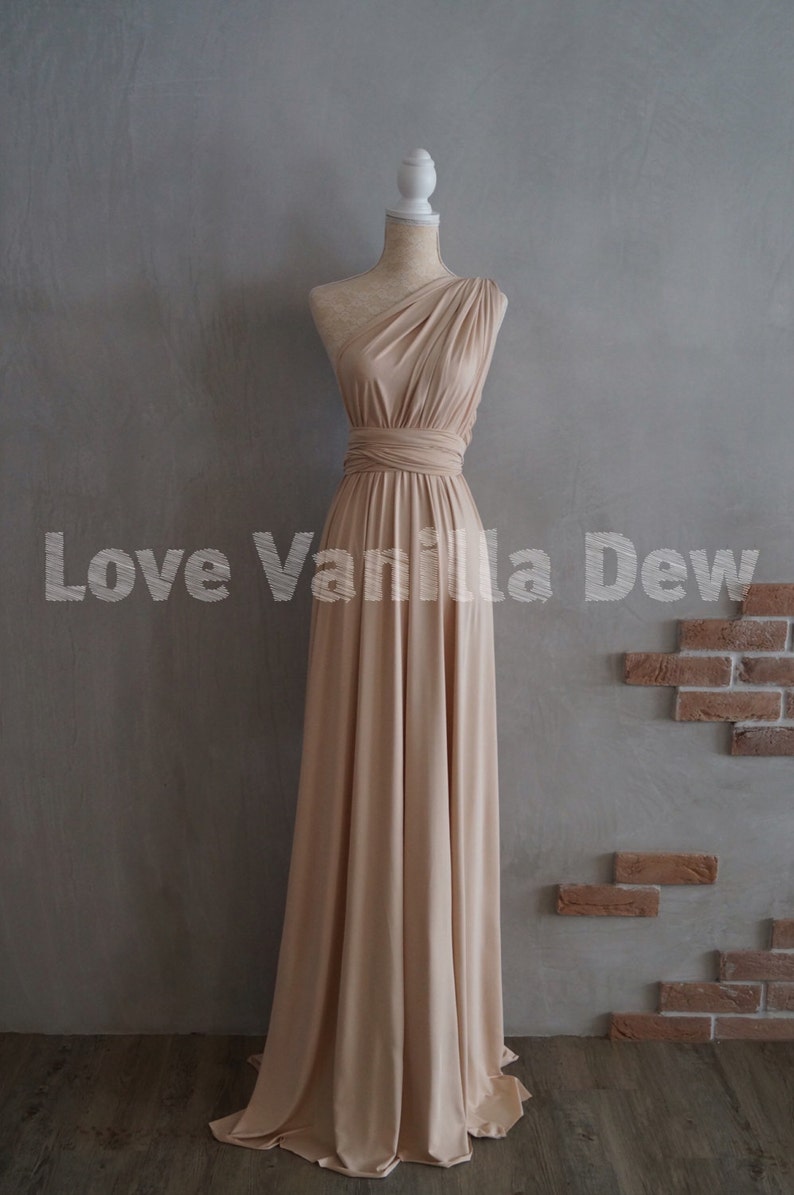 Bridesmaid Dress Infinity Dress Champagne Floor Length Maxi
