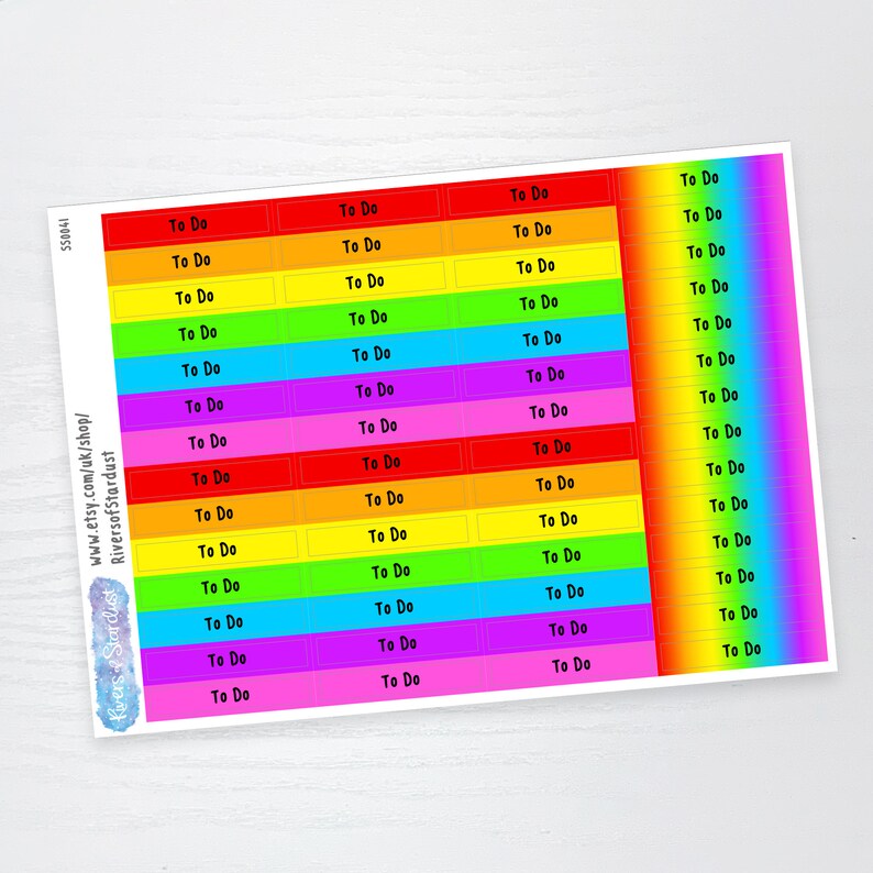 Bright Rainbow To Do Headers Planner Stickers Erin Condren