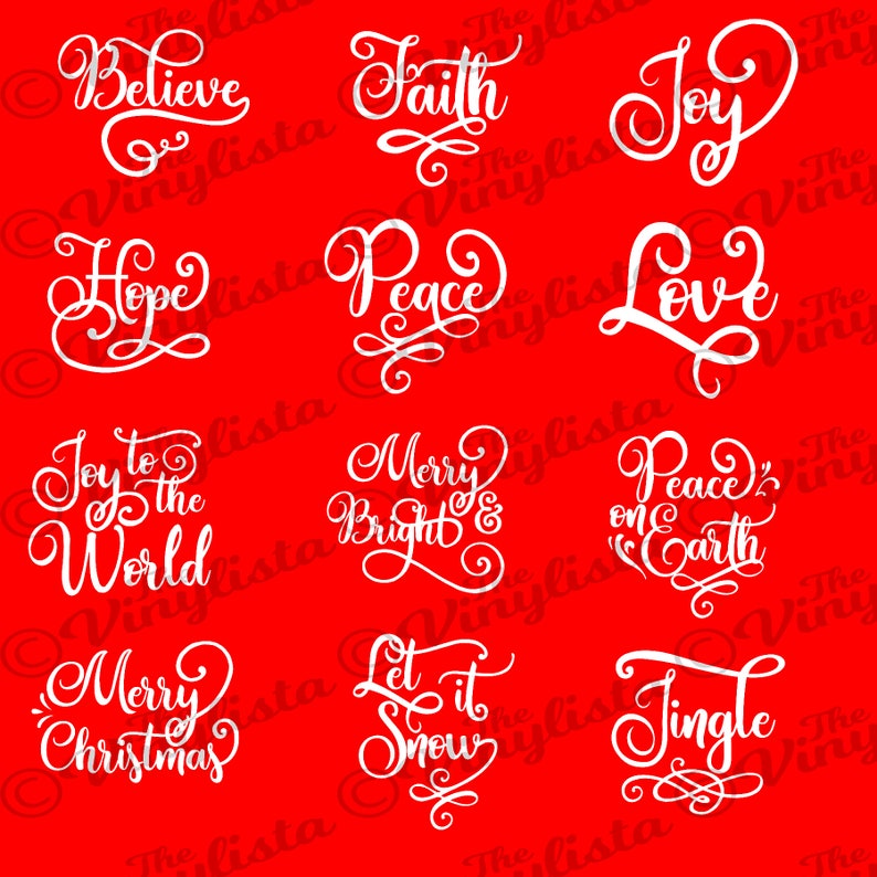 Christmas svg bundle Christmas words ornament SVG bundle