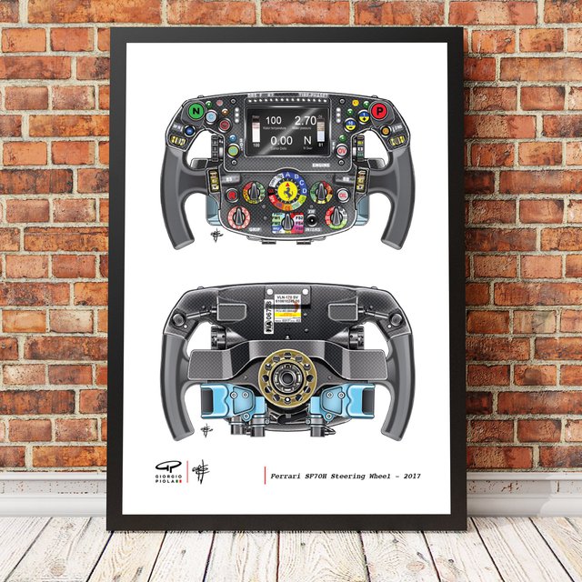 Ferrari Steering Wheel 2017 F1 Poster