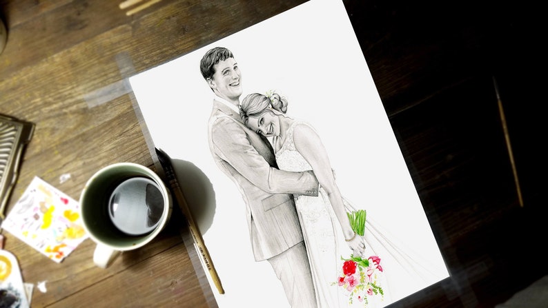 Hand Drawn Personalized Portrait Gift Original Drawing From