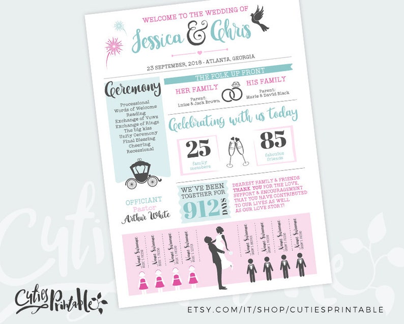 Infographic Wedding Program Design Silhouettes  All