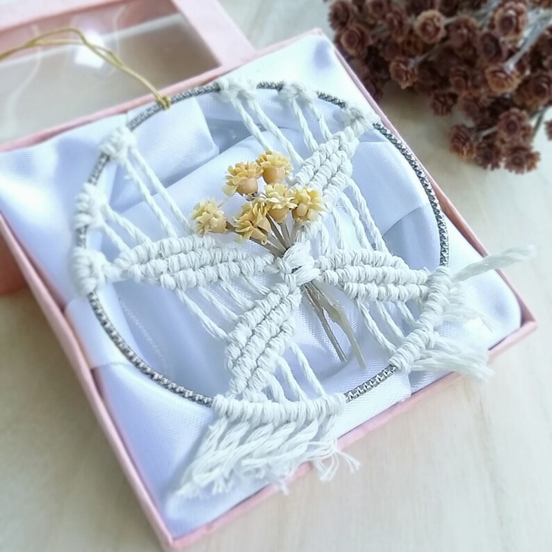 Macrame wall hanging Floral ornament Boho decor Wedding favors