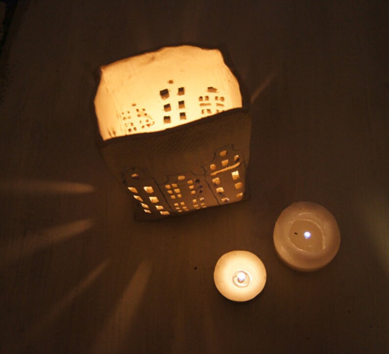 Paper Bag-Candle Lantern-Ceramic House-Candle Stand-Ceramics