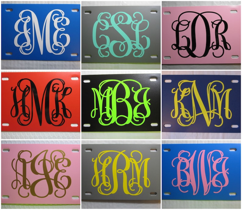 Personalized MONOGRAM License Plate Choose your Plate AND