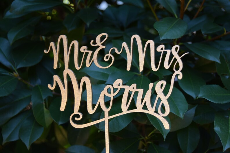 Personalized MR&MRS Wedding Cake Topper Wedding Cake Decor
