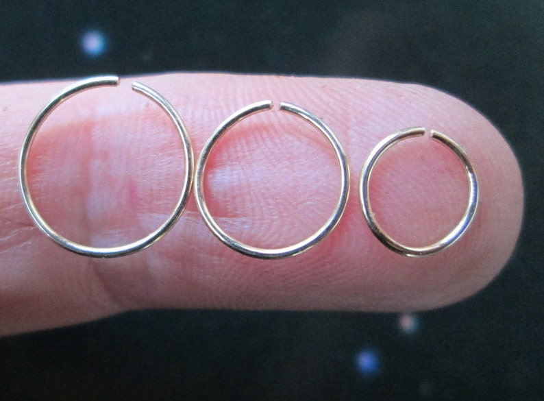 Small Thin Gold Hoop Small Gold Cartilage Hoop 22 Gauge Gold