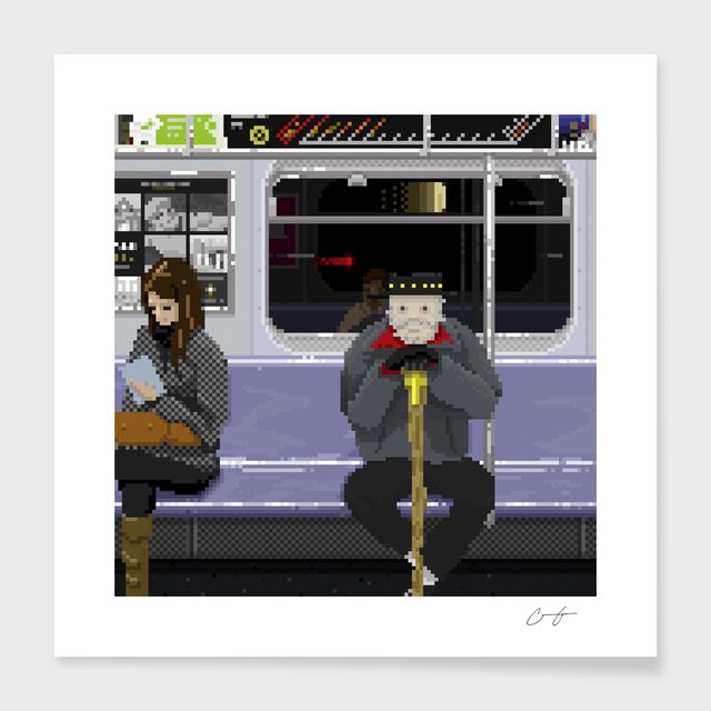 Subway Portrait 005 Print by Christopher Pace